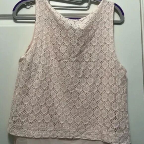 Banana Republic Lace Over-lay Tank Top - Size Small - Pink - EUC - Picture 7 of 8